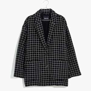 EUC Madewell Waffleback Shaw Cotton Windowpane Blazer Jacket | Women’s Plus XXL